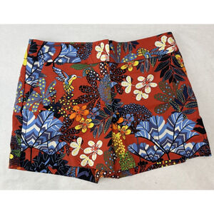 LOFT Women's Shorts Size 2 Floral Hummingbird Print Tahitian Vacation Pockets
